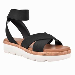 Nine West Bounce Platte Sandalen Zwart Nederland | LMU-593682